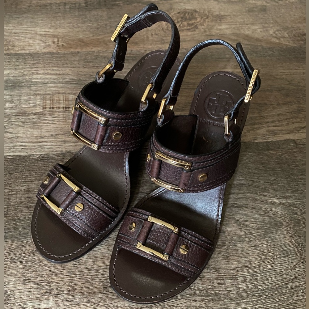 Tory Burch Carys Leather Wedges